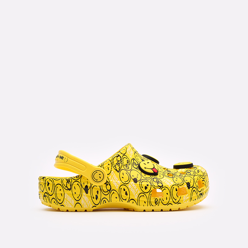 детские желтые сланцы Crocs Classic Smiley Clog K 207209-94S - цена, описание, фото 1