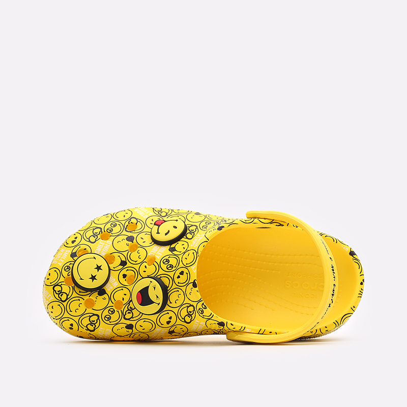 детские желтые сланцы Crocs Classic Smiley Clog K 207209-94S - цена, описание, фото 6