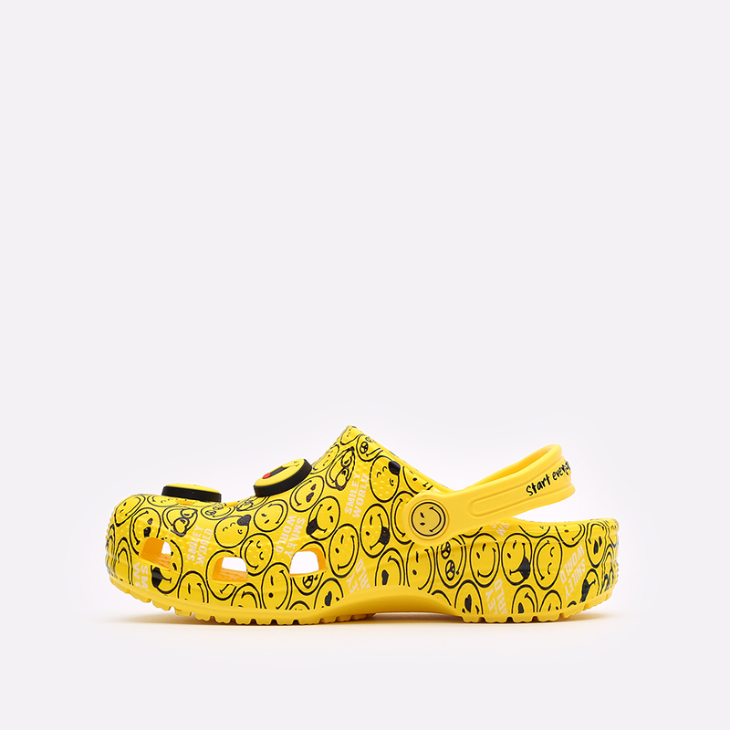 детские желтые сланцы Crocs Classic Smiley Clog K 207209-94S - цена, описание, фото 2