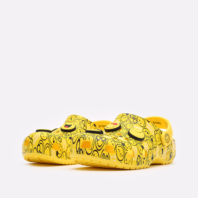 детские желтые сланцы Crocs Classic Smiley Clog K 207209-94S - цена, описание, фото 4