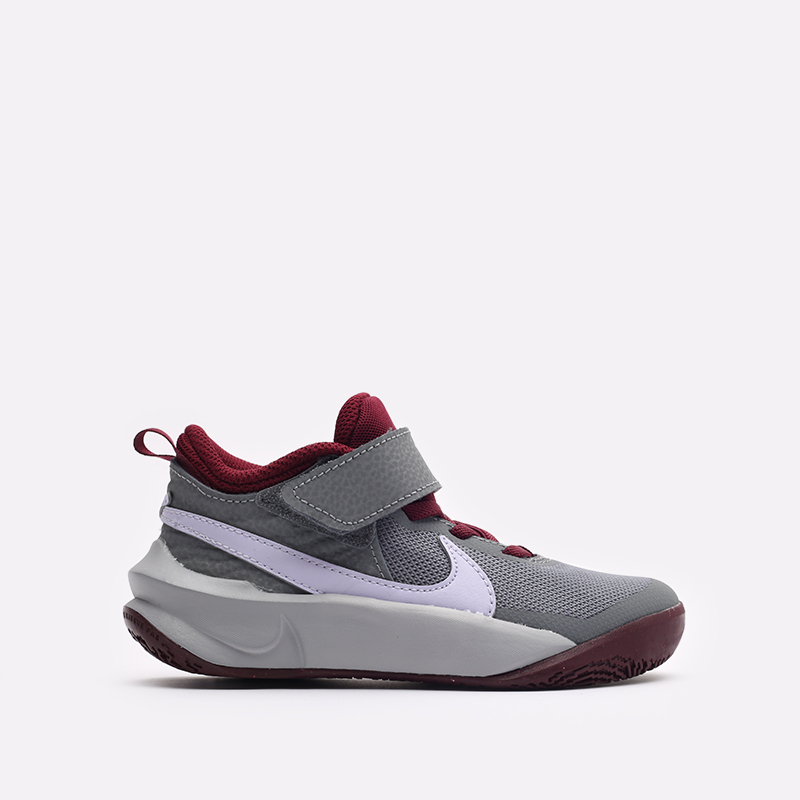 детские серые баскетбольные кроссовки Nike Team Hustle D 10 (PS) CW6736-007 - цена, описание, фото 1