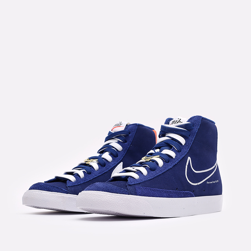 мужские синие кроссовки Nike Blazer Mid '77 DC3433-400 - цена, описание, фото 4