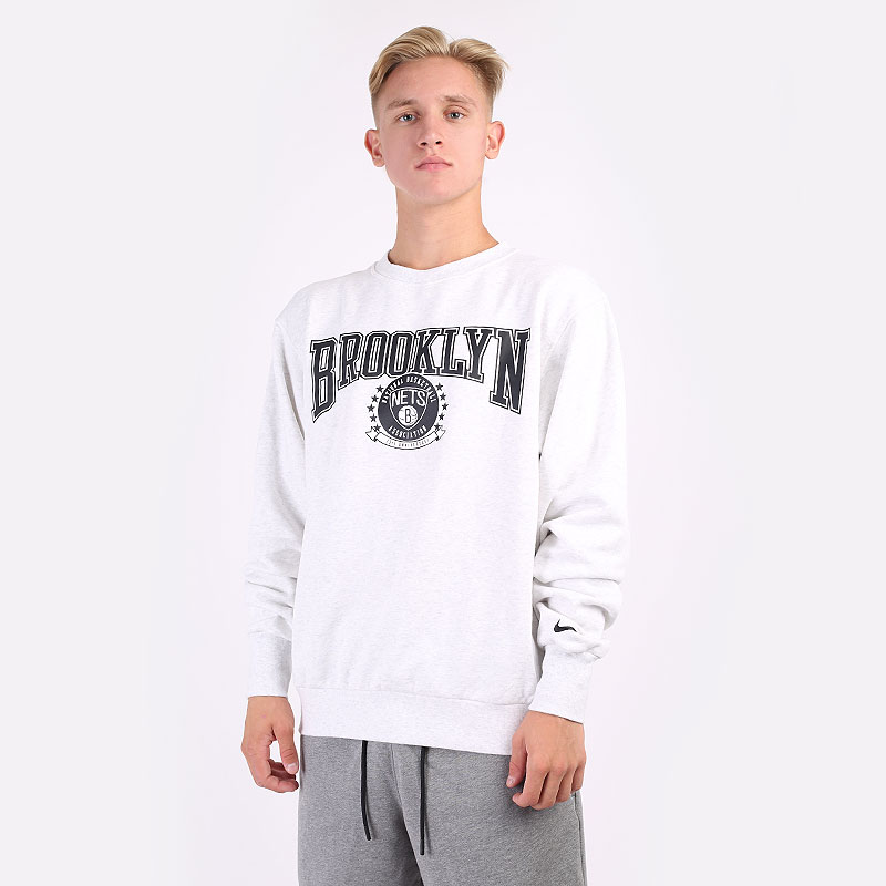 мужская серая толстовка Nike Brooklyn Crew DJ2795-051 - цена, описание, фото 1