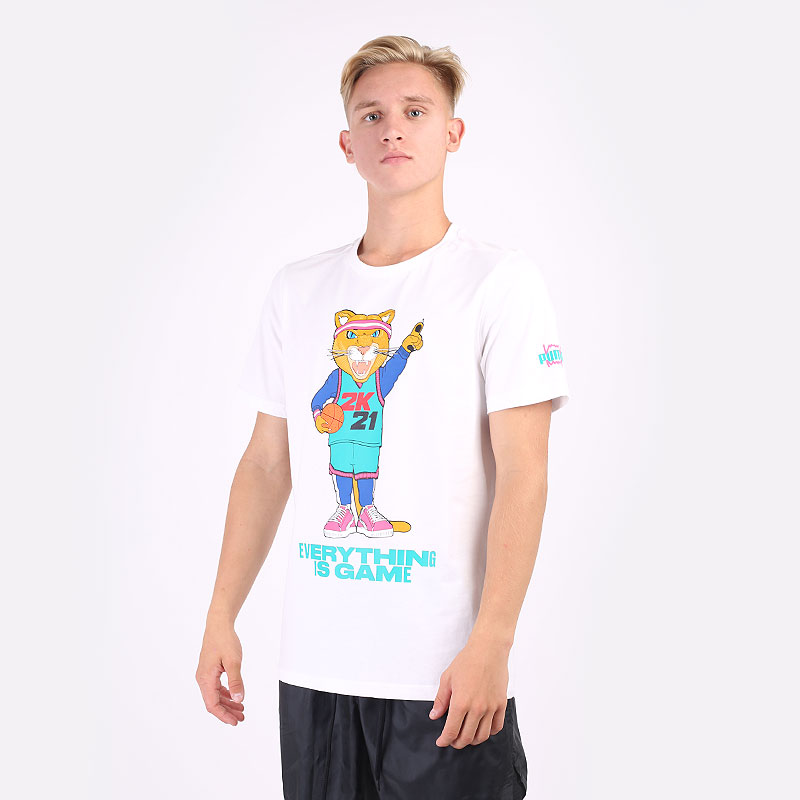 мужская белая футболка PUMA 2K Dylan Tee 53292001 - цена, описание, фото 1