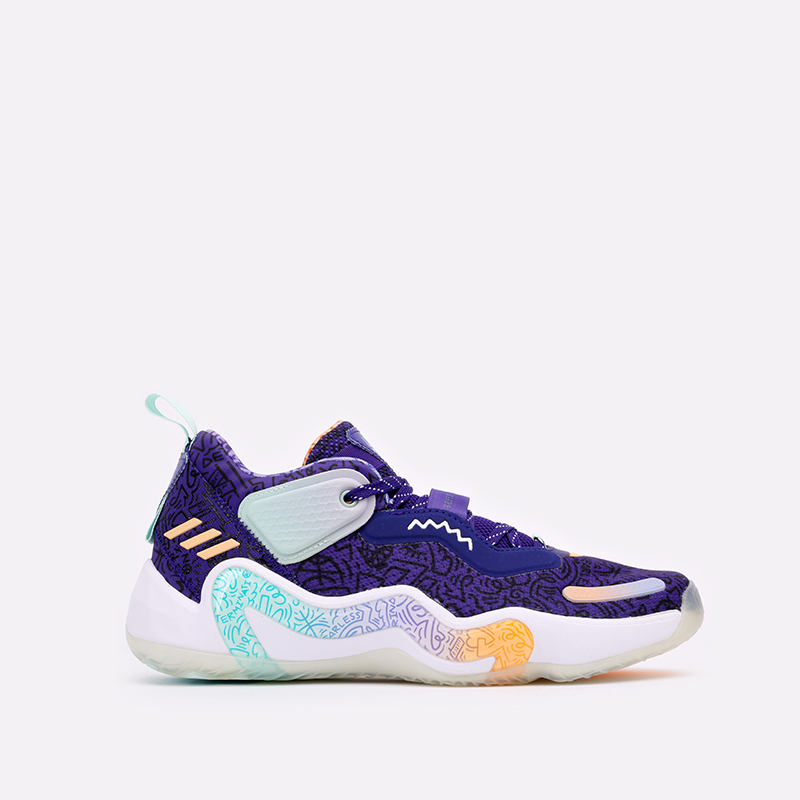  фиолетовые баскетбольные кроссовки adidas D.O.N. Issue 3 H68046 - цена, описание, фото 1