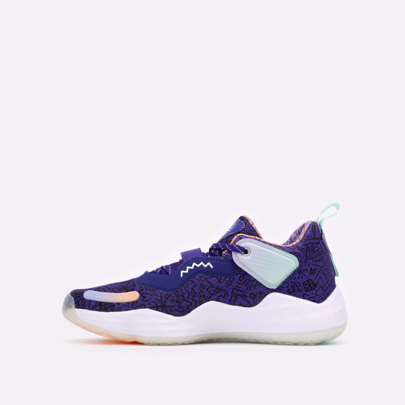  фиолетовые баскетбольные кроссовки adidas D.O.N. Issue 3 H68046 - цена, описание, фото 2