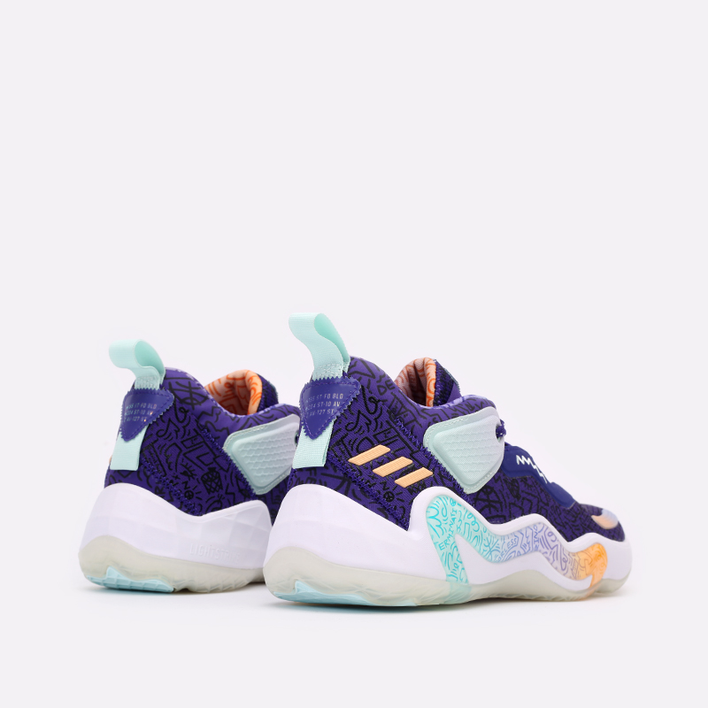  фиолетовые баскетбольные кроссовки adidas D.O.N. Issue 3 H68046 - цена, описание, фото 3