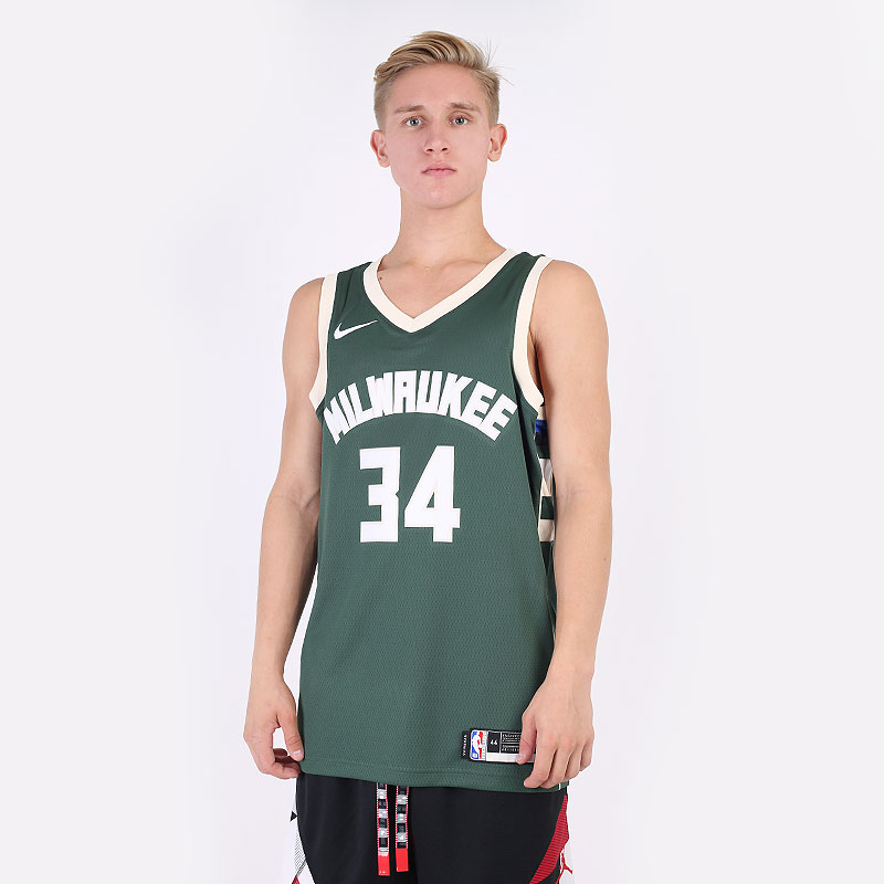 Мужская майка Nike Giannis Antetokounmpo Bucks Icon Edition 2020 (CW3672-329)  - цена, описание, фото 1
