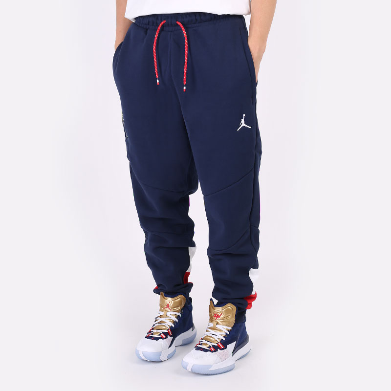 мужские синие брюки Jordan France Flight Fleece Trousers CT2190-419 - цена, описание, фото 1