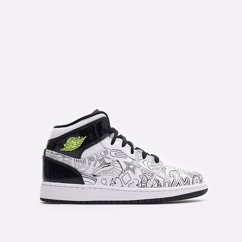 Женские кроссовки Jordan 1 Mid SE (GS) (DC4099-100)  - цена, описание, фото 1