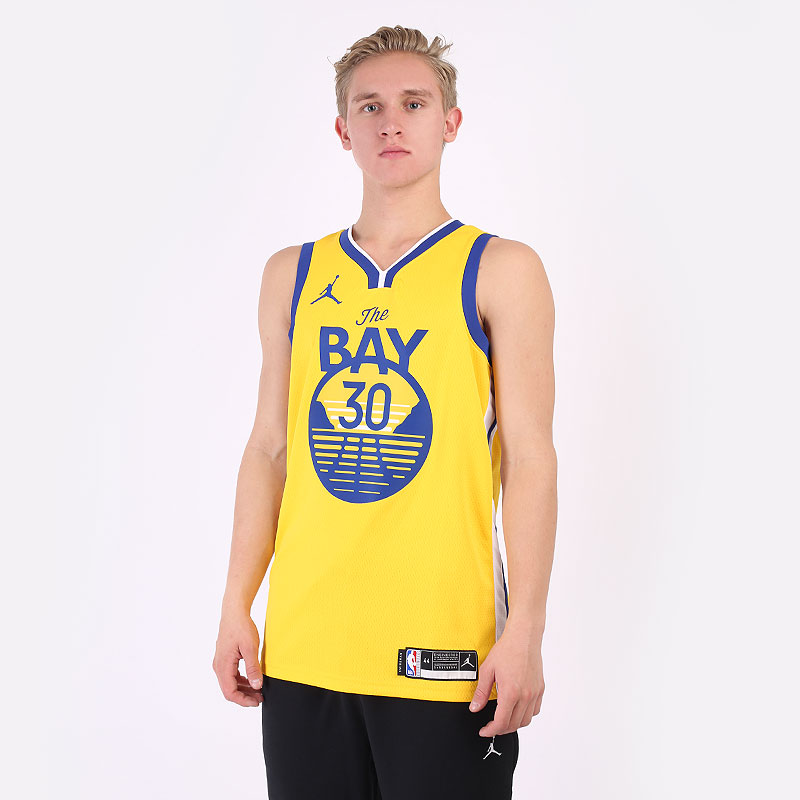 мужская желтая майка Jordan Stephen Curry Warriors Statement Edition 2020 CV9477-729 - цена, описание, фото 1