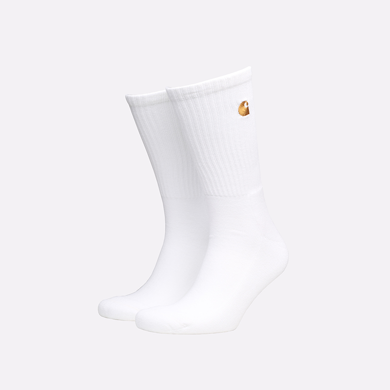 мужские белые носки Carhartt WIP Chase Socks I029421-white/gold - цена, описание, фото 1