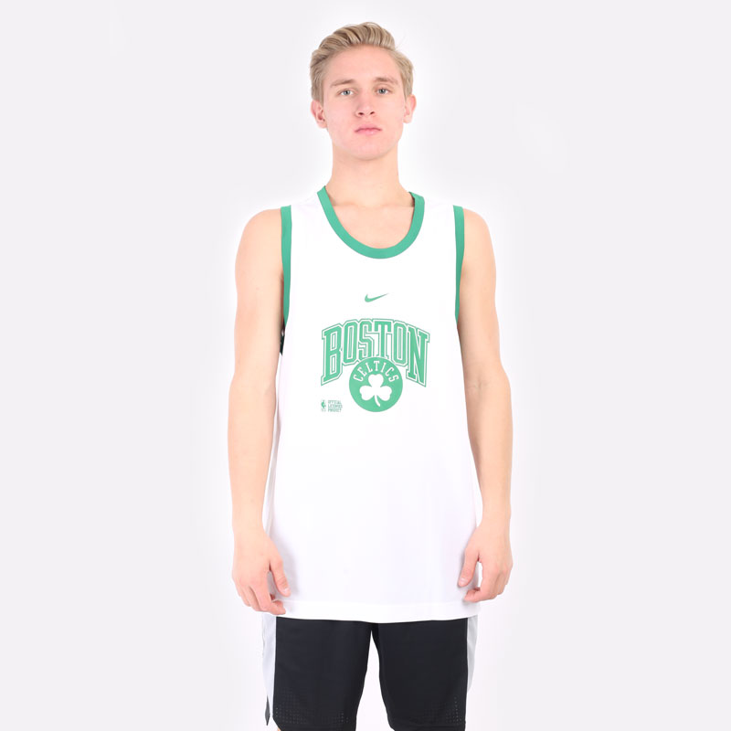 мужская белая майка Nike  NBA Tank Boston Celtics Courtside DB1268-100 - цена, описание, фото 4