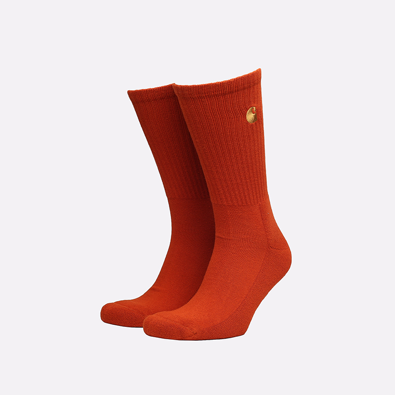 мужские оранжевые носки Carhartt WIP Chase Socks I029421-copperton/gold - цена, описание, фото 1