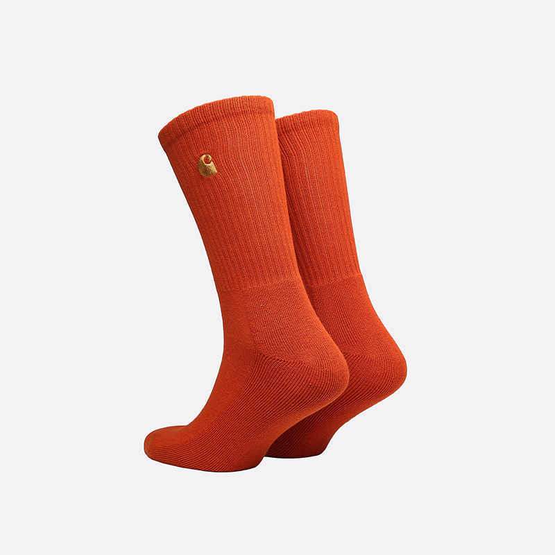 мужские оранжевые носки Carhartt WIP Chase Socks I029421-copperton/gold - цена, описание, фото 2