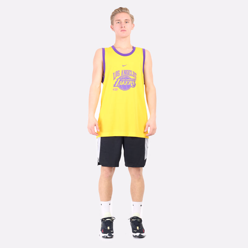 мужская желтая майка Nike Maillot NBA Los Angeles Lakers Nike Courtside DB1276-728 - цена, описание, фото 5