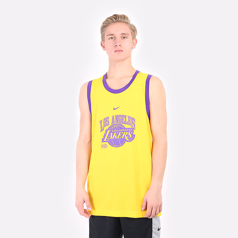 мужская желтая майка Nike Maillot NBA Los Angeles Lakers Nike Courtside DB1276-728 - цена, описание, фото 1