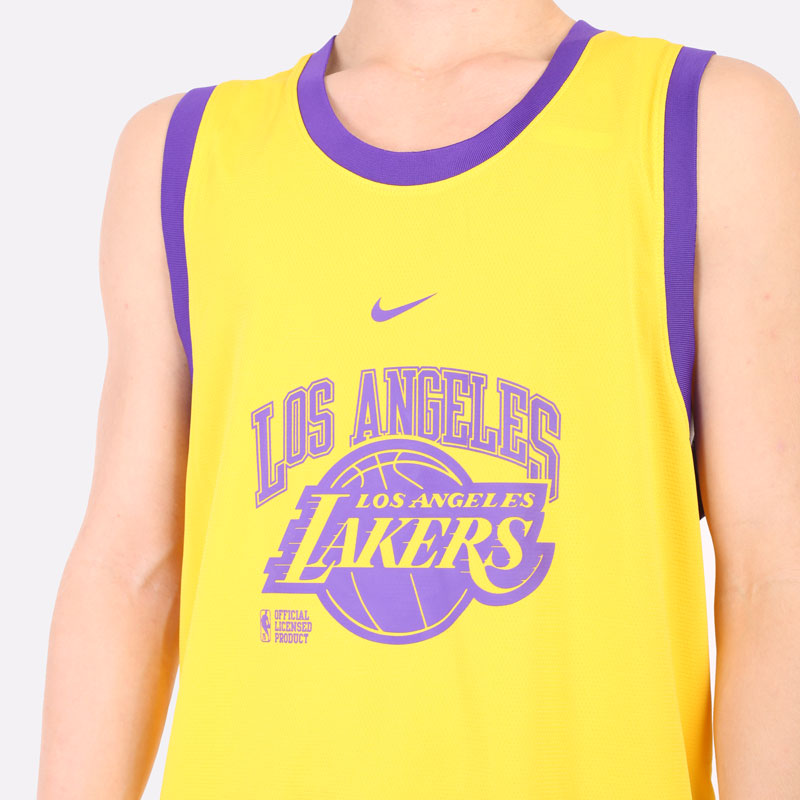мужская желтая майка Nike Maillot NBA Los Angeles Lakers Nike Courtside DB1276-728 - цена, описание, фото 2