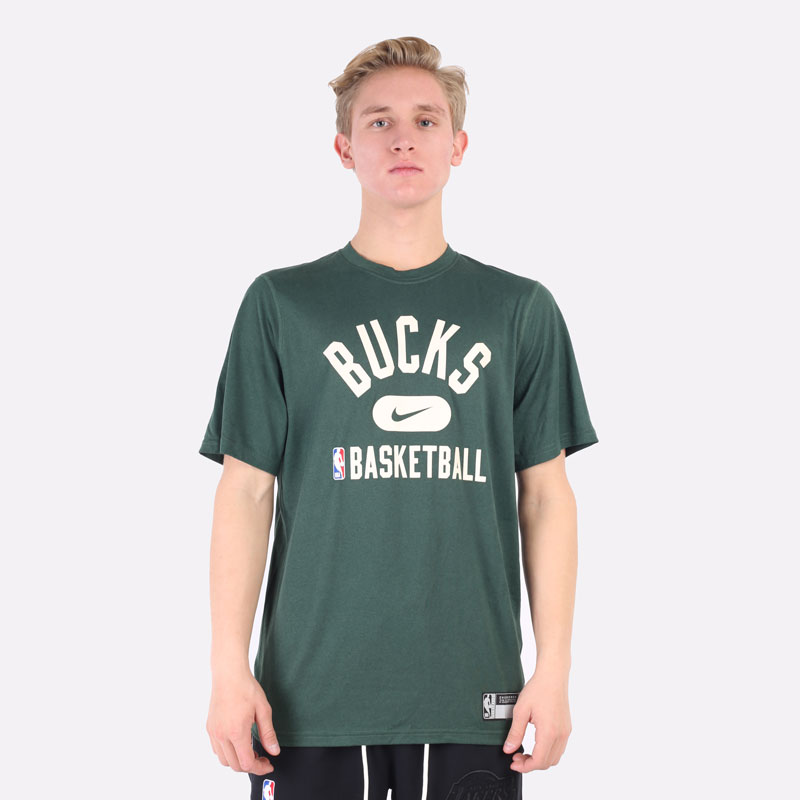 мужская зеленая футболка Nike NBA Bucks Practice Tee DA5928-323 - цена, описание, фото 4