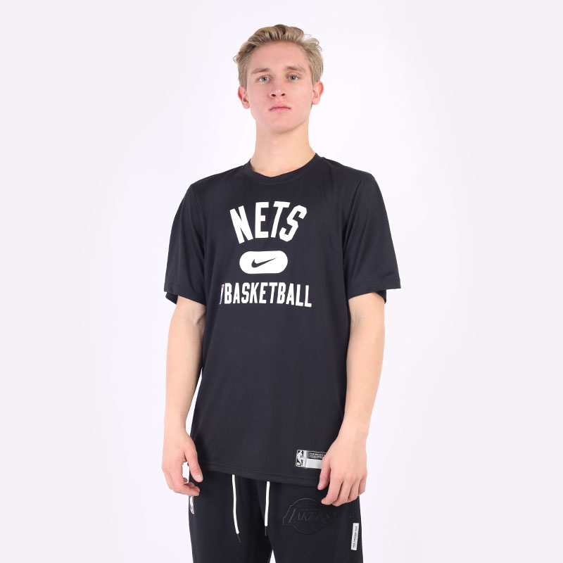 мужская черная футболка Nike Brooklyn Nets Dri-FIT NBA T-Shirt DA5913-010 - цена, описание, фото 1