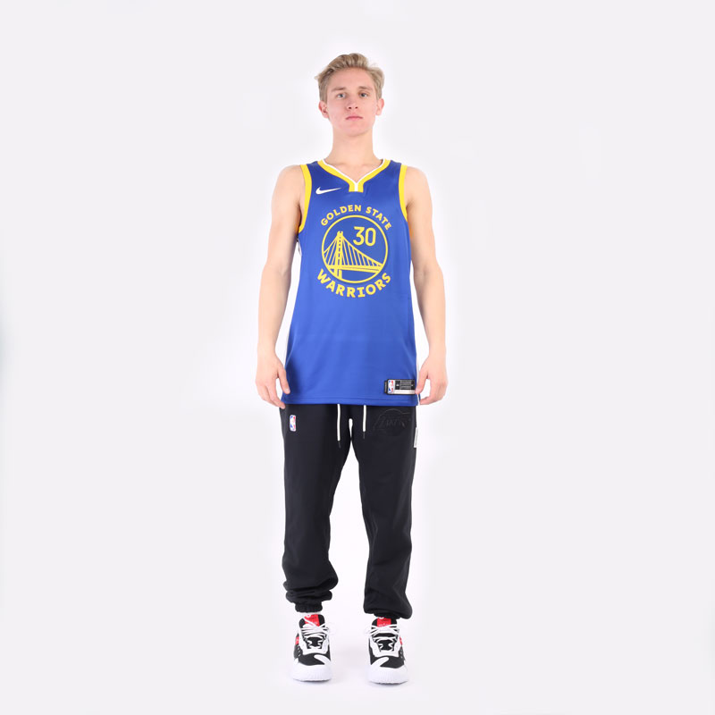 мужская синяя майка Nike Stephen Curry Warriors Icon Edition 2020 NBA CW3665-401 - цена, описание, фото 7