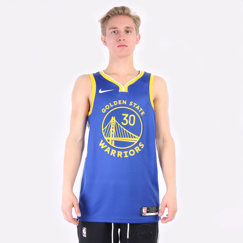 мужская синяя майка Nike Stephen Curry Warriors Icon Edition 2020 NBA CW3665-401 - цена, описание, фото 5