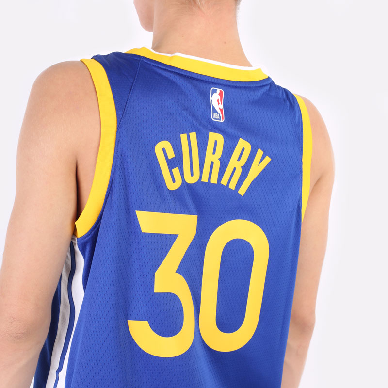мужская синяя майка Nike Stephen Curry Warriors Icon Edition 2020 NBA CW3665-401 - цена, описание, фото 4