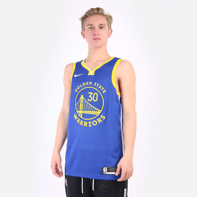 мужская синяя майка Nike Stephen Curry Warriors Icon Edition 2020 NBA CW3665-401 - цена, описание, фото 1