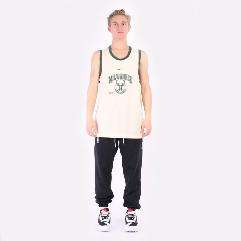 мужская бежевая майка Nike Milwaukee Bucks Courtside DNA NBA Tank DB1278-280 - цена, описание, фото 6