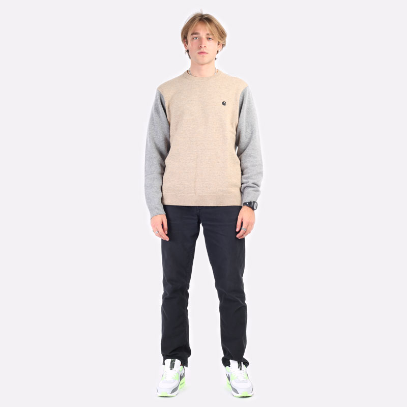 мужской разноцветный свитер Carhartt WIP Triple Sweater I029514-grey/black - цена, описание, фото 7