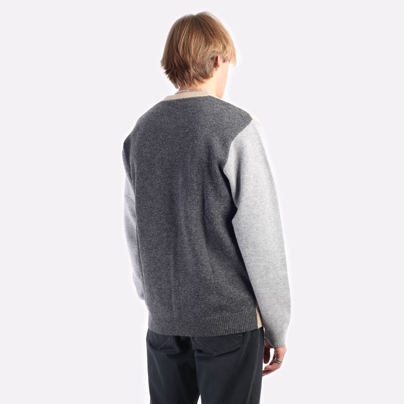 мужской разноцветный свитер Carhartt WIP Triple Sweater I029514-grey/black - цена, описание, фото 3