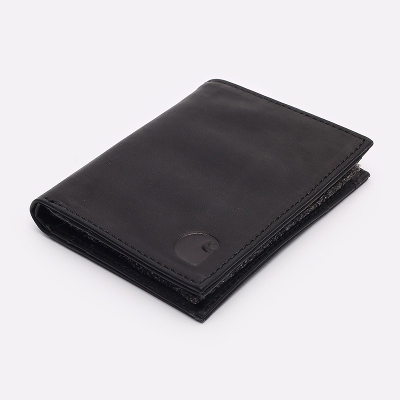  черный бумажник Carhartt WIP Leather Fold Wallet I030268-black - цена, описание, фото 1