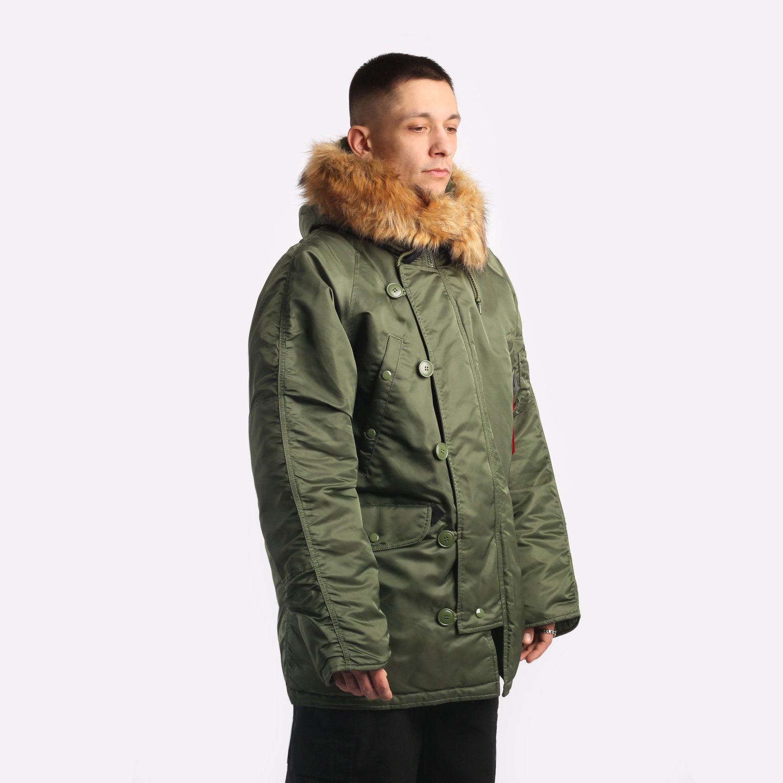 мужская куртка Alpha Industries Parka N-3B HERITAGE  (MJN31000C1-sage)  - цена, описание, фото 3