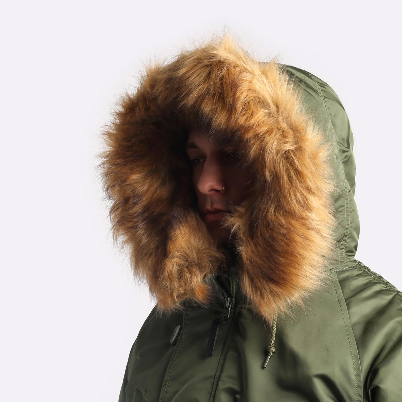 мужская зеленая куртка Alpha Industries Parka N-3B HERITAGE MJN31000C1-sage - цена, описание, фото 5