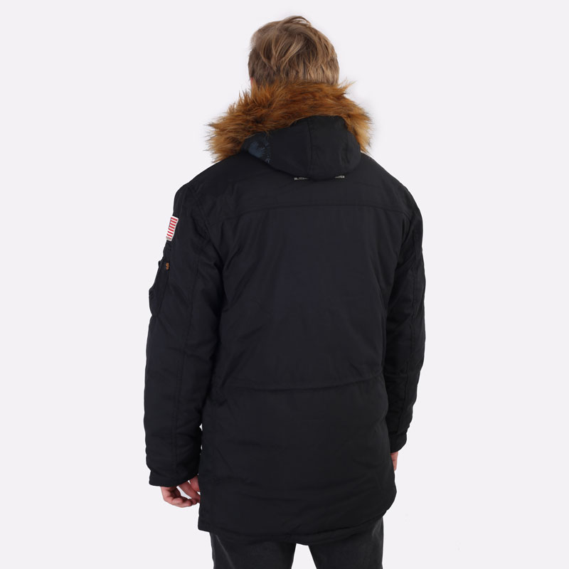 мужская черная куртка Alpha Industries N-3B ALPINE Parka MJN49503C1-black - цена, описание, фото 4