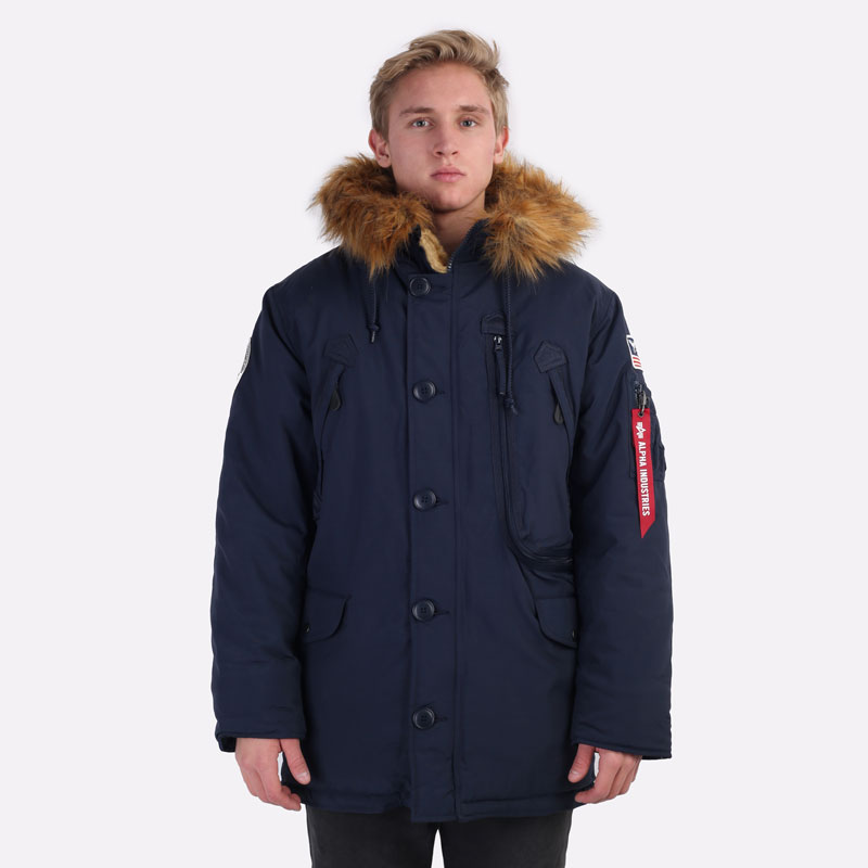 мужская синяя куртка Alpha Industries N-3B ALPINE Parka MJN49503C1-blue - цена, описание, фото 7