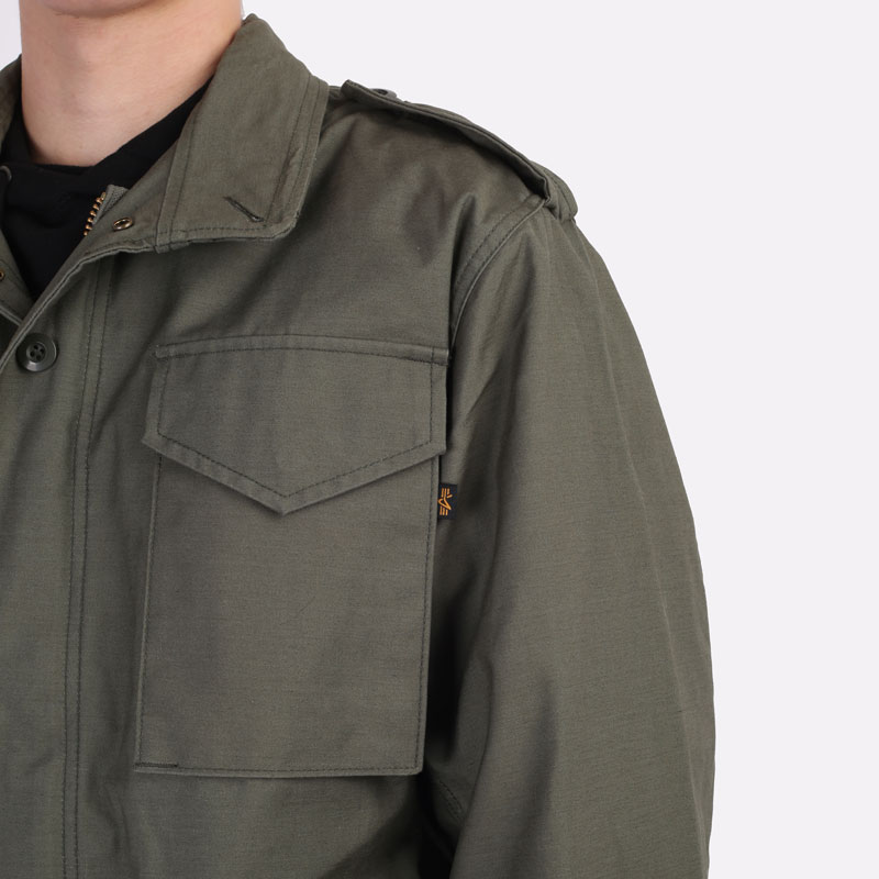мужская зеленая куртка Alpha Industries M-65 Field Coat MJM24000C1-olive - цена, описание, фото 7