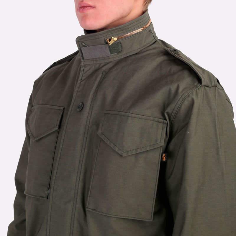 мужская зеленая куртка Alpha Industries M-65 Field Coat MJM24000C1-olive - цена, описание, фото 8