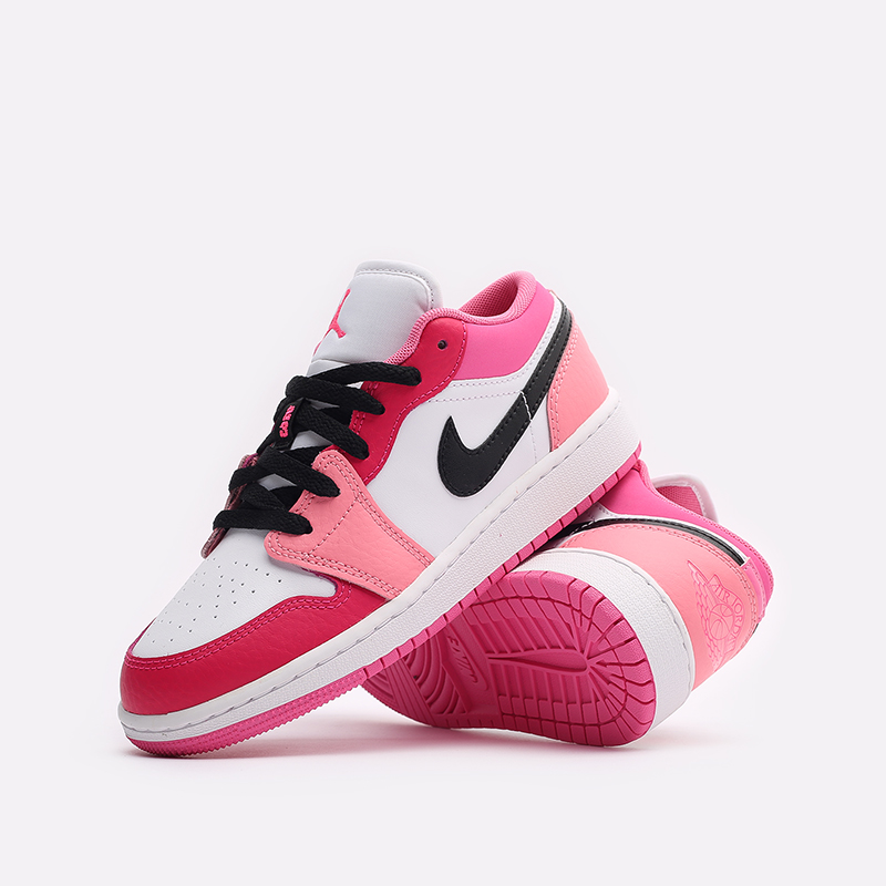 женские розовые кроссовки Jordan 1 Low (GS) 553560-162 - цена, описание, фото 2