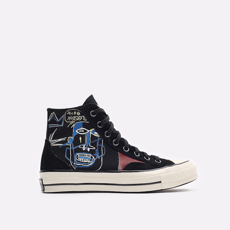мужские черные кеды Converse Chuck Hi x Basquiat 172585 - цена, описание, фото 1
