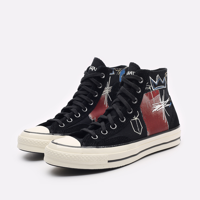 мужские черные кеды Converse Chuck Hi x Basquiat 172585 - цена, описание, фото 4