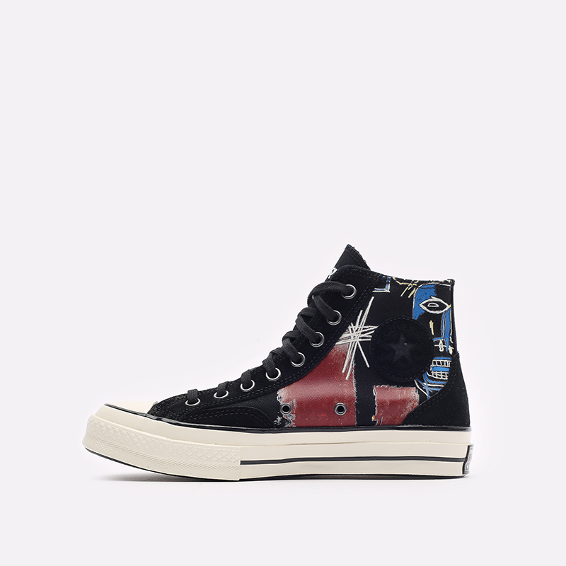 мужские черные кеды Converse Chuck Hi x Basquiat 172585 - цена, описание, фото 2