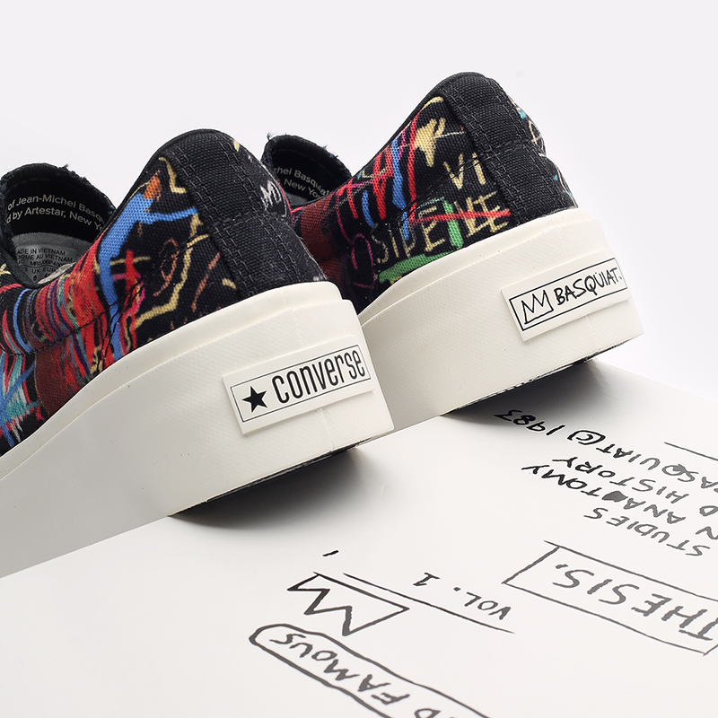 мужские черные кеды Converse Skid Grip OX x BASQUIAT 172584 - цена, описание, фото 5