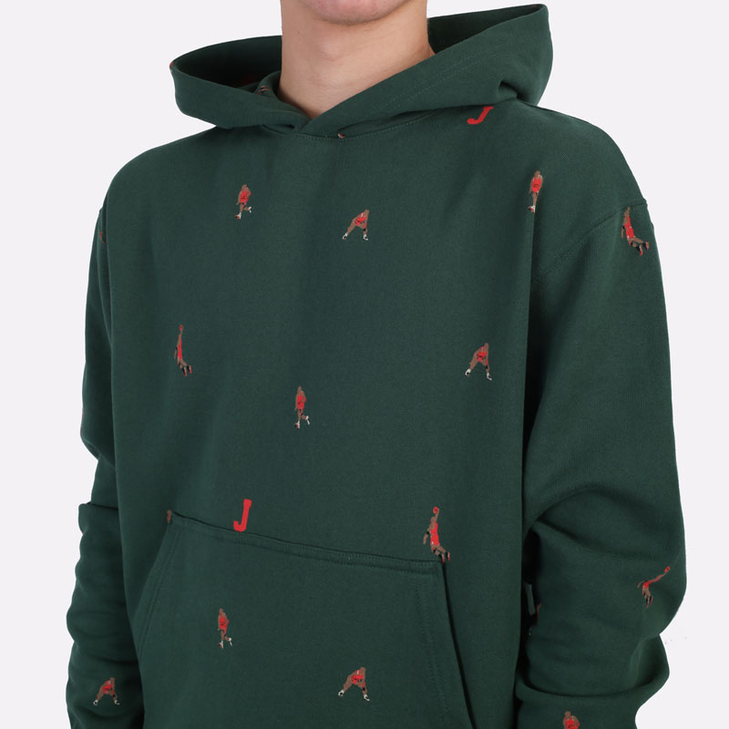 мужская зеленая толстовка Jordan ESSENTIAL STATEMENT FLEECE HOODIE DC9707-333 - цена, описание, фото 4