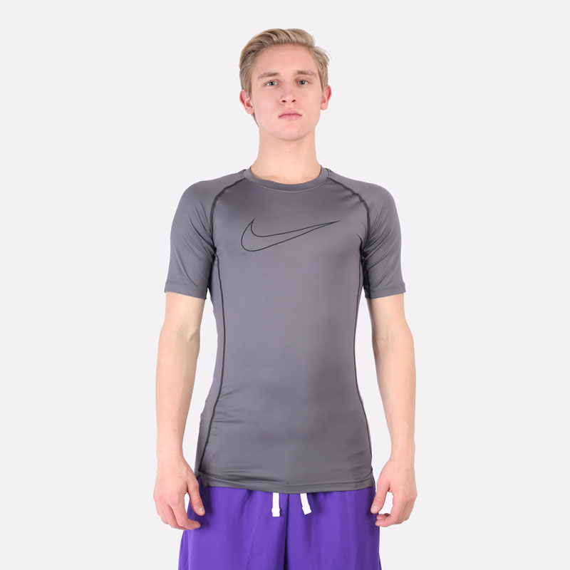мужская серая футболка Nike Pro Dri-FIT Tight Fit Short-Sleeve Top DD1992-068 - цена, описание, фото 6