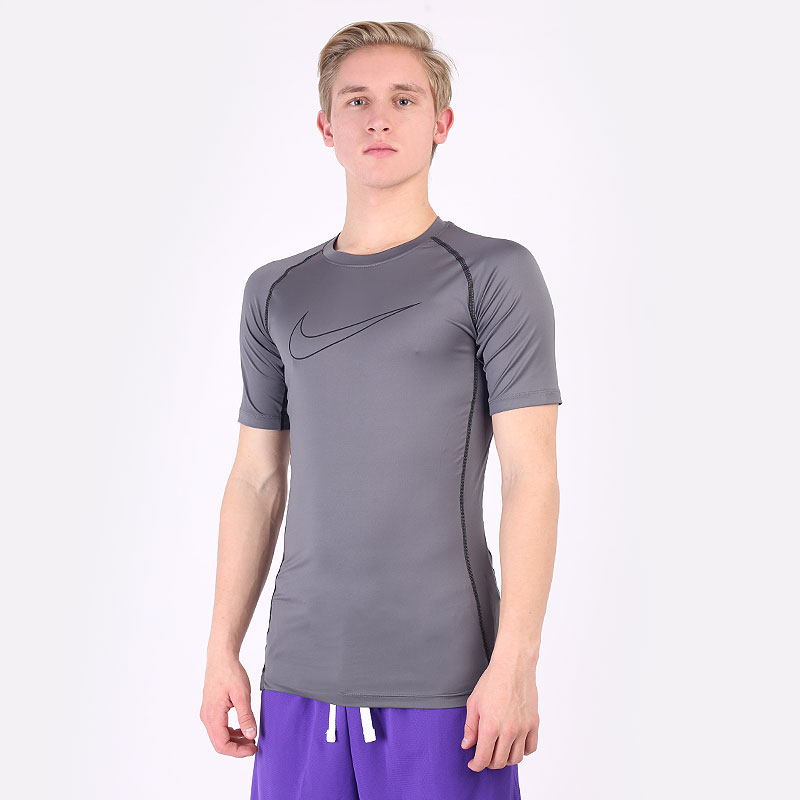 мужская серая футболка Nike Pro Dri-FIT Tight Fit Short-Sleeve Top DD1992-068 - цена, описание, фото 1