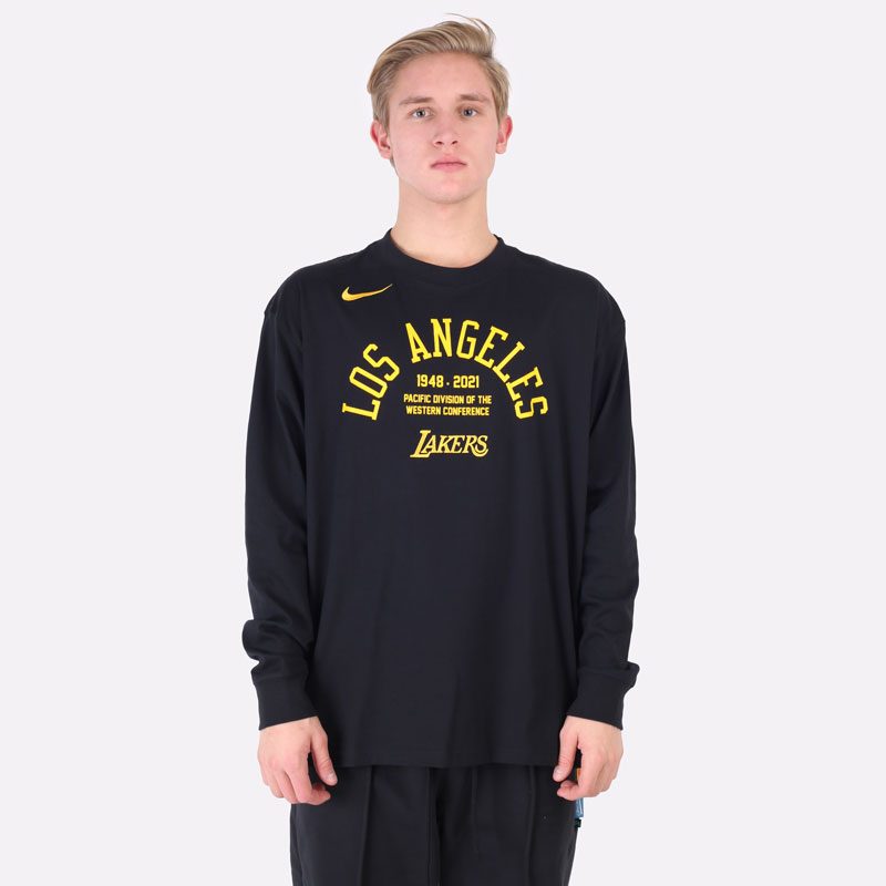   лонгслив Nike T-shirt NBA Los Angeles Lakers Courtside DA5897-010 - цена, описание, фото 4