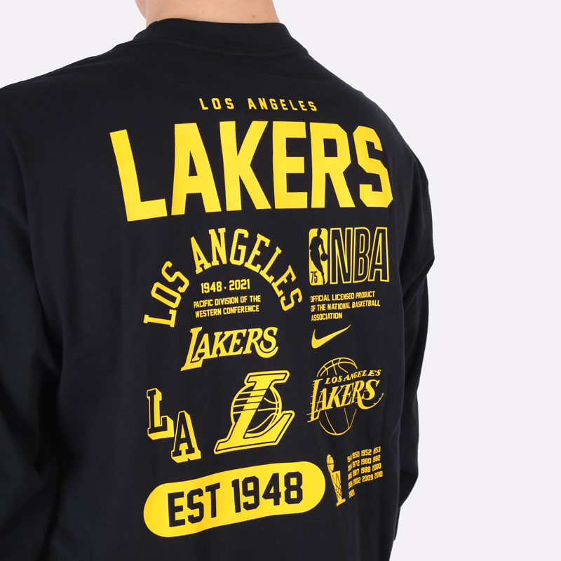   лонгслив Nike T-shirt NBA Los Angeles Lakers Courtside DA5897-010 - цена, описание, фото 5