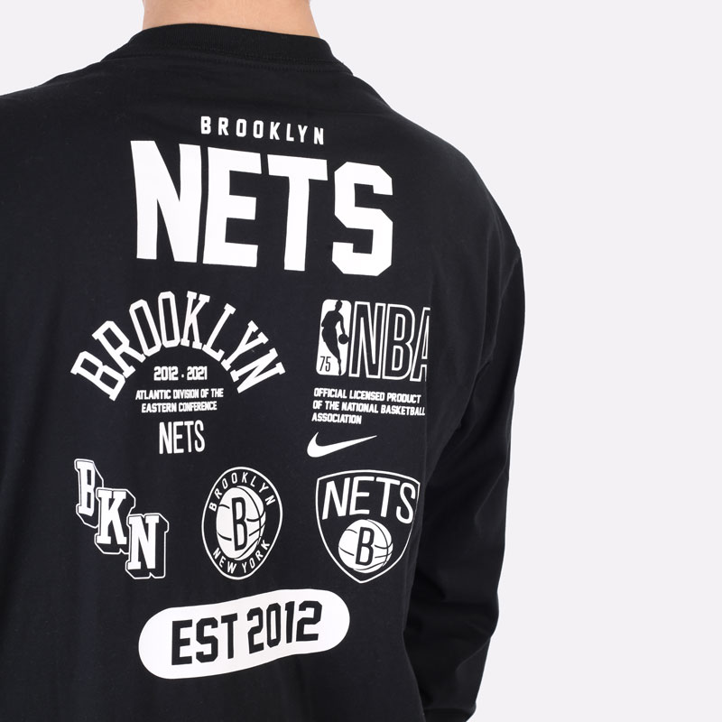   лонгслив Nike T-Shirt NBA Brooklyn Nets Courtside DA5887-010 - цена, описание, фото 5