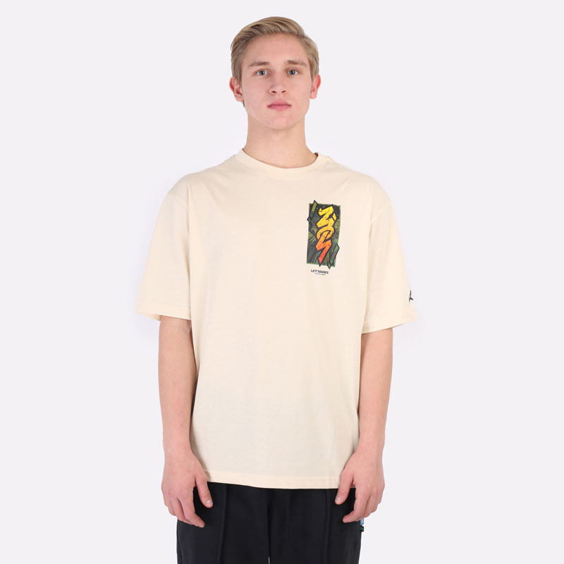 мужская бежевая футболка Jordan Dri-FIT Zion Short-Sleeve T-Shirt DH0592-234 - цена, описание, фото 4